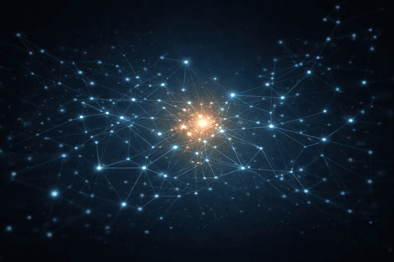 Network correlation visualization showing infrastructure relationships